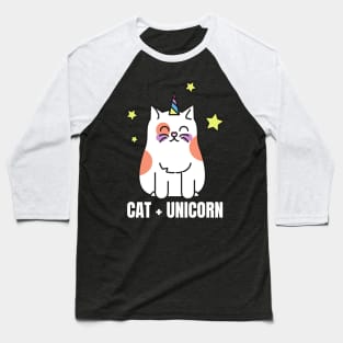 Cat + Unicorn Baseball T-Shirt